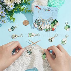 Подвесные маркеры для стежков из эмалированного сплава для горшечных культур HJEW-AB00476