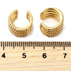 Латунные серьги-манжеты из прозрачного кубического циркония&nbsp;EJEW-K309-03G