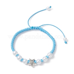 Браслеты из плетеных бусин из искусственного жемчуга из АБС-пластика для женщин&nbsp;BJEW-JB13064