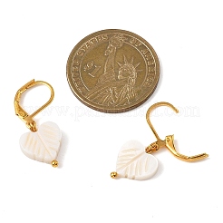 Серьги-кольца в форме сердца из натуральной морской ракушки&nbsp;EJEW-JE06771