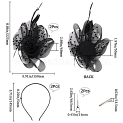 Женские ленты для волос из марли с перьями и цветами OHAR-WH20002-05