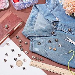 30 шт. 3-х цветные пуговицы из сплава с 1 отверстиями BUTT-AR0001-25