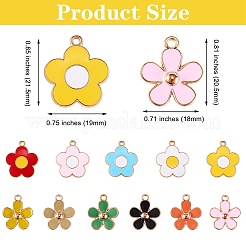 44шт 11 цвета сплава эмалевые подвески&nbsp;ENAM-SZ0002-16