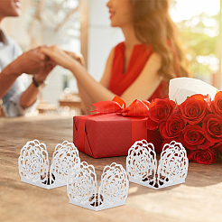 50 шт. бумажные коробки для упаковки конфет с изображением цветка розы&nbsp;CON-OC0001-78C