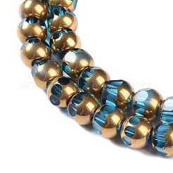 Стеклянные бусины с гальваническим покрытием &nbsp;X-EGLA-Q128-04A-FP04