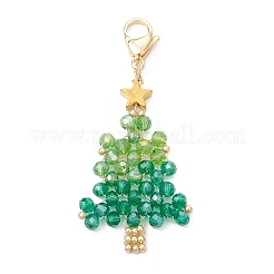 Подвеска на елку из стеклянных бусинок ручной работы&nbsp;HJEW-MZ00298