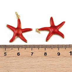 Латунные эмалевые подвески в виде морских звезд&nbsp;KK-I377-03G-B08