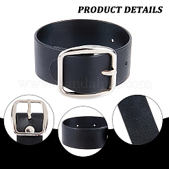 6 шт. черный искусственная кожа pu регулируемые брюки удлинитель талии&nbsp;FIND-CL0001-30