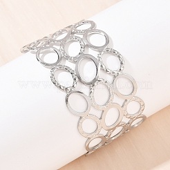 Браслеты-манжеты из нержавеющей стали 304 для женщин&nbsp;BJEW-G757-11P