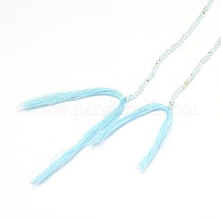 Натуральные бусы из голубого топаза нити X-G-G914-2mm-12