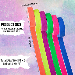 6 шт. хлопковая флуоресцентная клейкая лента&nbsp;AJEW-WH20006-267