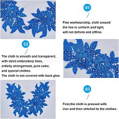 Воротник из полиэстера с цветочным кружевом и вышивкой DIY-WH0326-47A