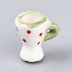 Украшение для кружки в виде кролика из фарфора ручной работы PORC-T133-22E