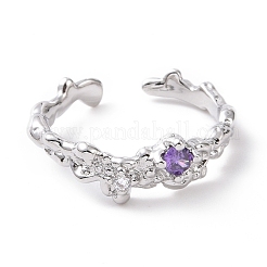 Открытое кольцо-манжета из кубического циркония RJEW-D119-06P