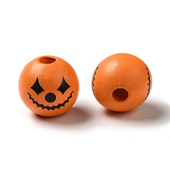 Печатные круглые деревянные европейские бусины&nbsp;LS-X1-WOOD-M006-04