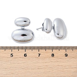 Овальные серьги-гвоздики из нержавеющей стали 304&nbsp;EJEW-M073-08P