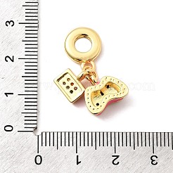 Латунные микро-паве цветные кубические цирконии европейские подвески-шармы KK-F904-22G