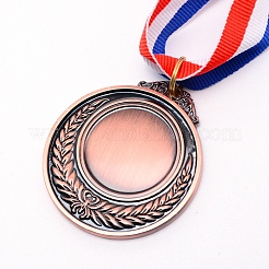 Спортивная медаль из цинкового сплава с подвеской в форме кабошона&nbsp;PALLOY-WH0071-13R