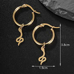 Модные ретро-повседневные серьги-кольца из нержавеющей стали в форме змеи 201&nbsp;AH0980