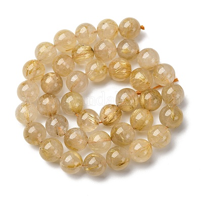 Нити бусин из натурального золота с рутилированным кварцем G-A277-A01-02-1