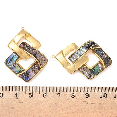 Подвески из натуральной ракушки пауа из нержавеющей стали 304 STAS-L026-01G-02-1