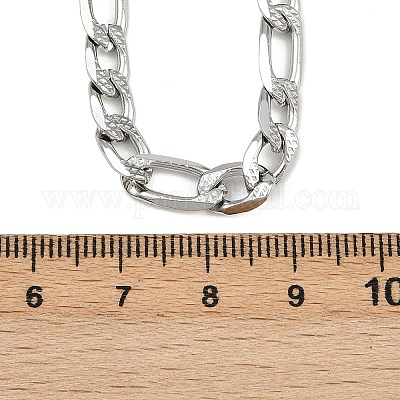 6 мм цепочка Фигаро из нержавеющей стали 304 для женщин NJEW-G177-02P-1
