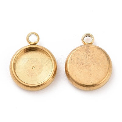 Ионное покрытие (ip) нержавеющая сталь 304 подвеска кабошон оправа STAS-K202-03C-G-1