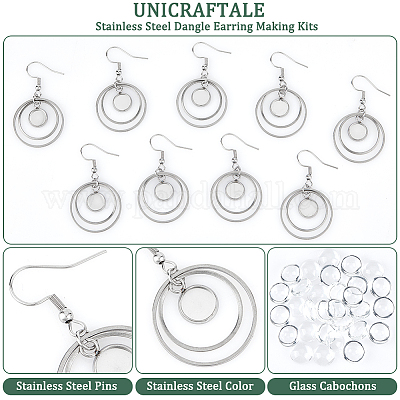 Наборы для изготовления подвесных сережек-куполов из нержавеющей стали 304 своими руками EJEW-AB00052-1
