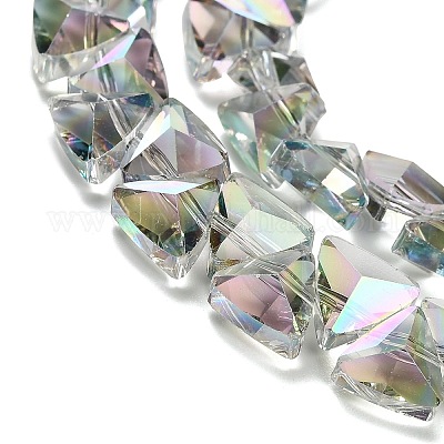 Стеклянные бусины с гальваническим покрытием  EGLA-P066-02A-HP02-1