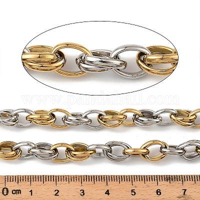 Двухцветные овальные звенья из нержавеющей стали 304 CHS-F022-05GP-1