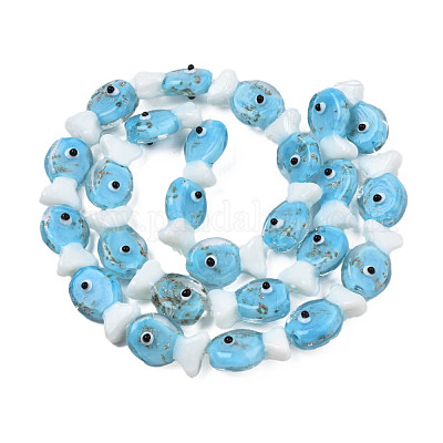 Бусы лэмпворк ручной работы LAMP-N021-41-B02-1