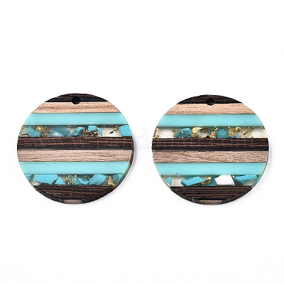 Подвески из прозрачной смолы и ореха RESI-N039-03B-1