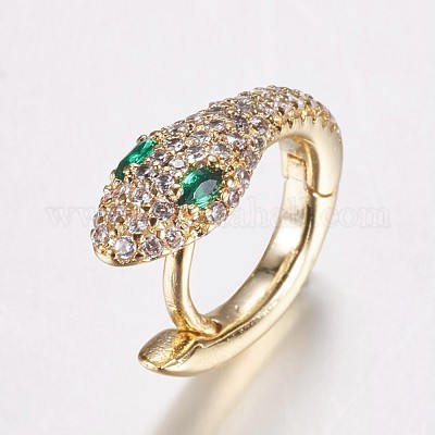 Латунные микро проложить серьги обруча кубического циркония EJEW-F134-01G-1