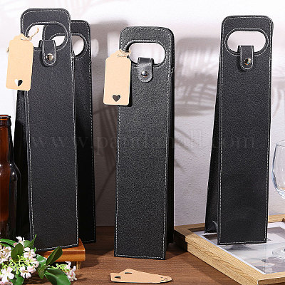 4 шт. сумки-тоуты из искусственной кожи для одной бутылки вина CON-CA0001-028B-1