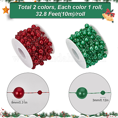 20м 2-х цветные пластиковые круглые звенья из бусин DIY-SC0024-97B-1