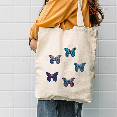 6 шт. 6-х цветные аппликации из полиэстера с вышивкой в виде бабочек PATC-HY0001-40-1