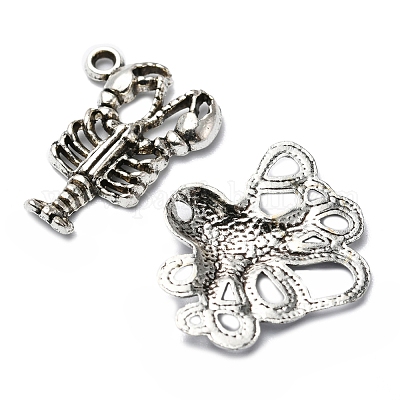 48 шт. 8 стильные подвески из сплава на тему морских животных в тибетском стиле FIND-FS0001-53-1
