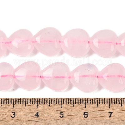 Сердце природного розовый кварц бисер пряди G-G632-02-1