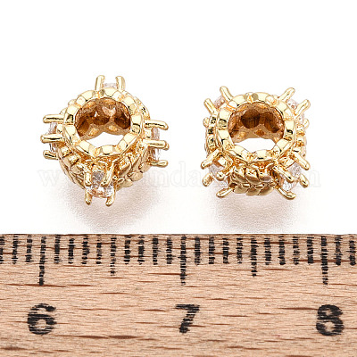 Латунные микро проложить Цирконий Европейский бисером KK-N275-01G-1