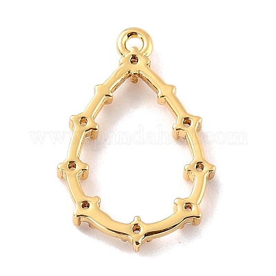 Кулоны из экологически чистой латуни с прозрачным кубическим цирконием ZIRC-C027-09G-RS-1