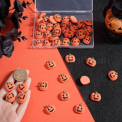 50 шт. тыквенные кабошоны из непрозрачной смолы RESI-SC0003-34-1