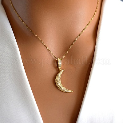 Ожерелья с подвесками из прозрачного кубического циркония и микропаве из лунной латуни FS-WGD2E00-01-1