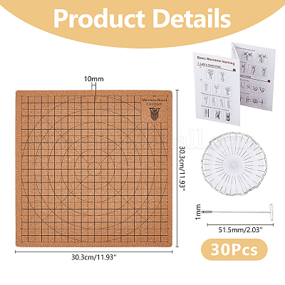 Квадратные пробковые коврики для вязания TOOL-WH0005-17A-1