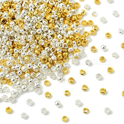 1200 шт. 2 цвета латунные обжимные бусины KK-FS0001-38-1