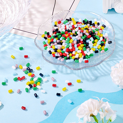 700 шт. 7-х цветные непрозрачные стеклянные бусины GLAA-TA0003-27-1