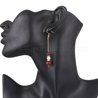 6 пара сережек-подвесок с ракушками и жемчугом EJEW-JE06497-1