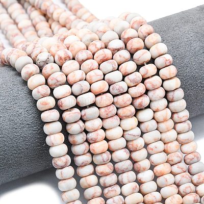 Бусы из натурального красного камня G-P575-A15-8x5mm-1