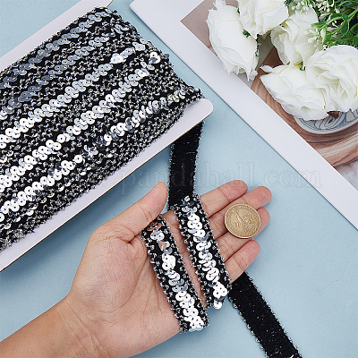 20 ярд блестящих полиэстеровых эластичных бусин с пайетками&nbsp;OCOR-CY0003-22A-1