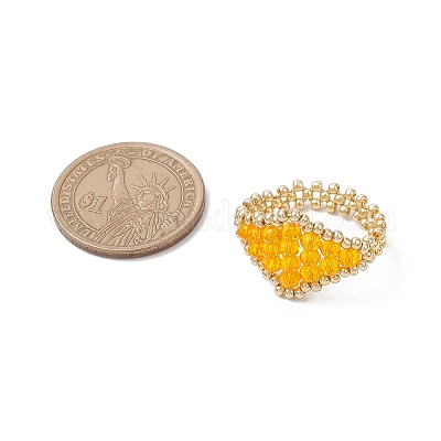 Стеклянные кольца для пальцев&nbsp;RJEW-MZ00030-01-1