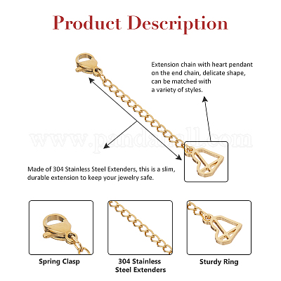2 шт. 2 стиля удлинитель цепи из нержавеющей стали 304 STAS-FH0002-31G-1